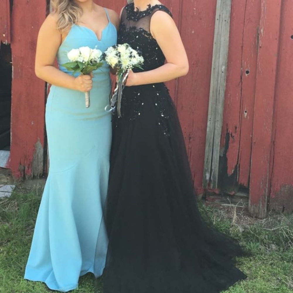 Blue evening gown